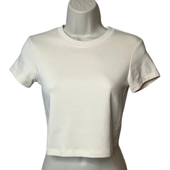 Cuts Clothing Cropped Cream T-Shirt (XS) - Picture 1 of 8